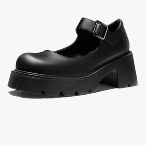 Black Chunky Mary Jane Shoes